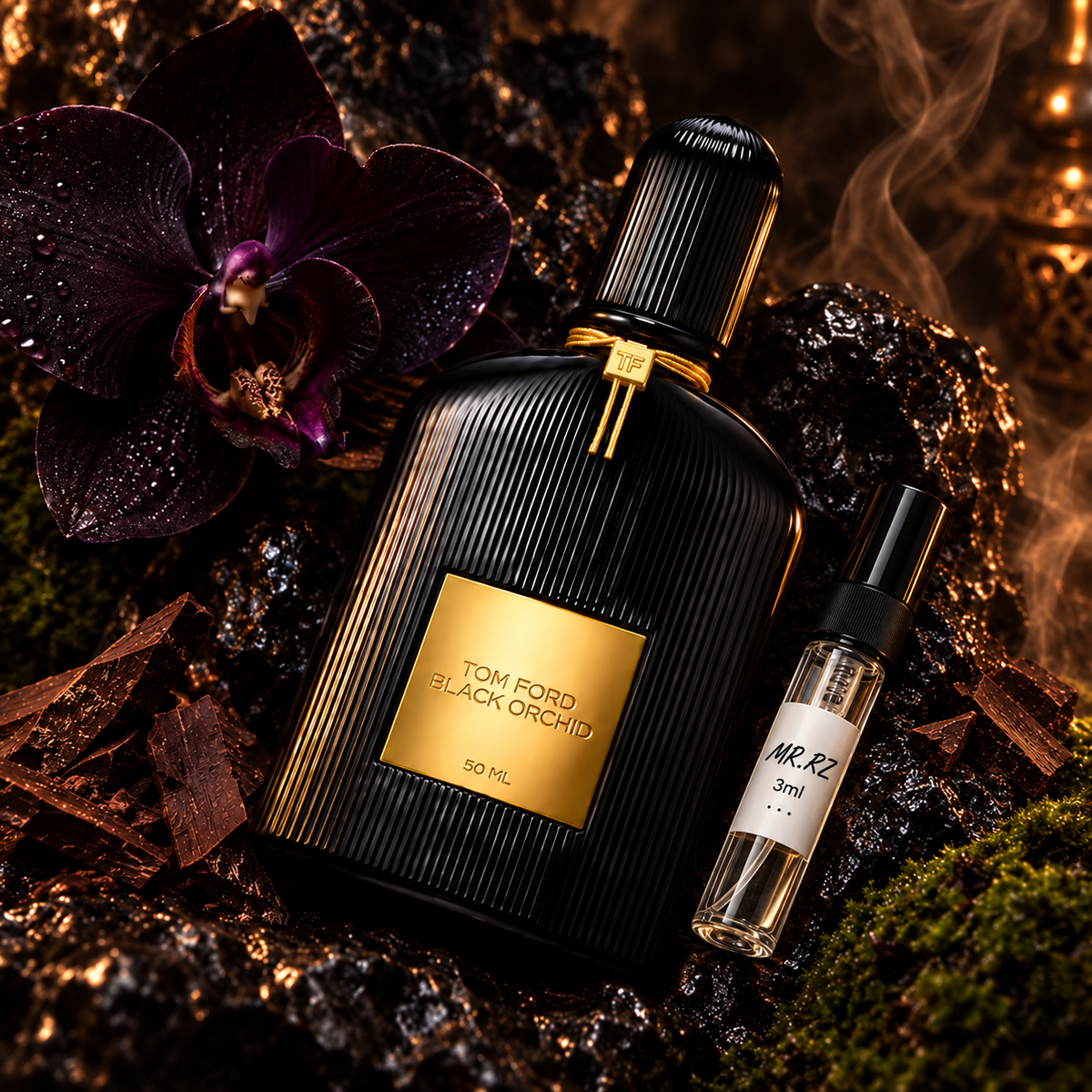 Tom Ford Black Orchid EDP – původní prostředí s lahvičkou vzorku MrRizz
