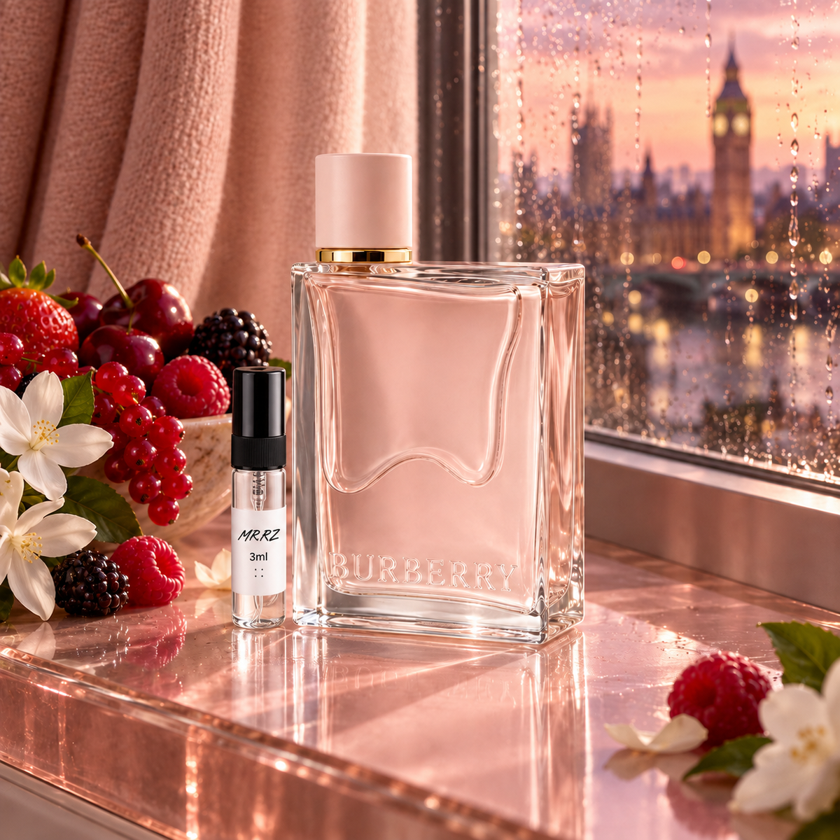 Burberry Her – původní prostředí s lahvičkou vzorku MrRizz