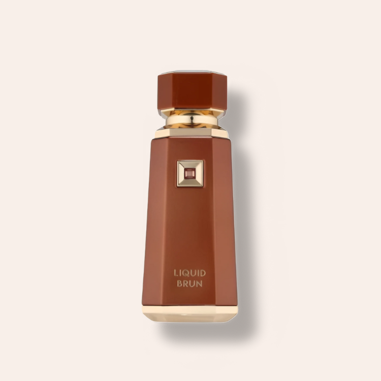 Flakon French Avenue Sweet Pleasure Collection Liquid Brun EDP 100 ml na béžovém pozadí – MrRizz