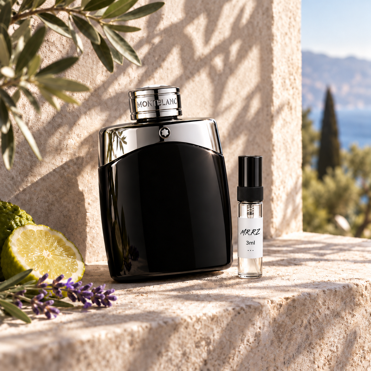 Montblanc Legend edt – původní prostředí s lahvičkou vzorku MrRizz