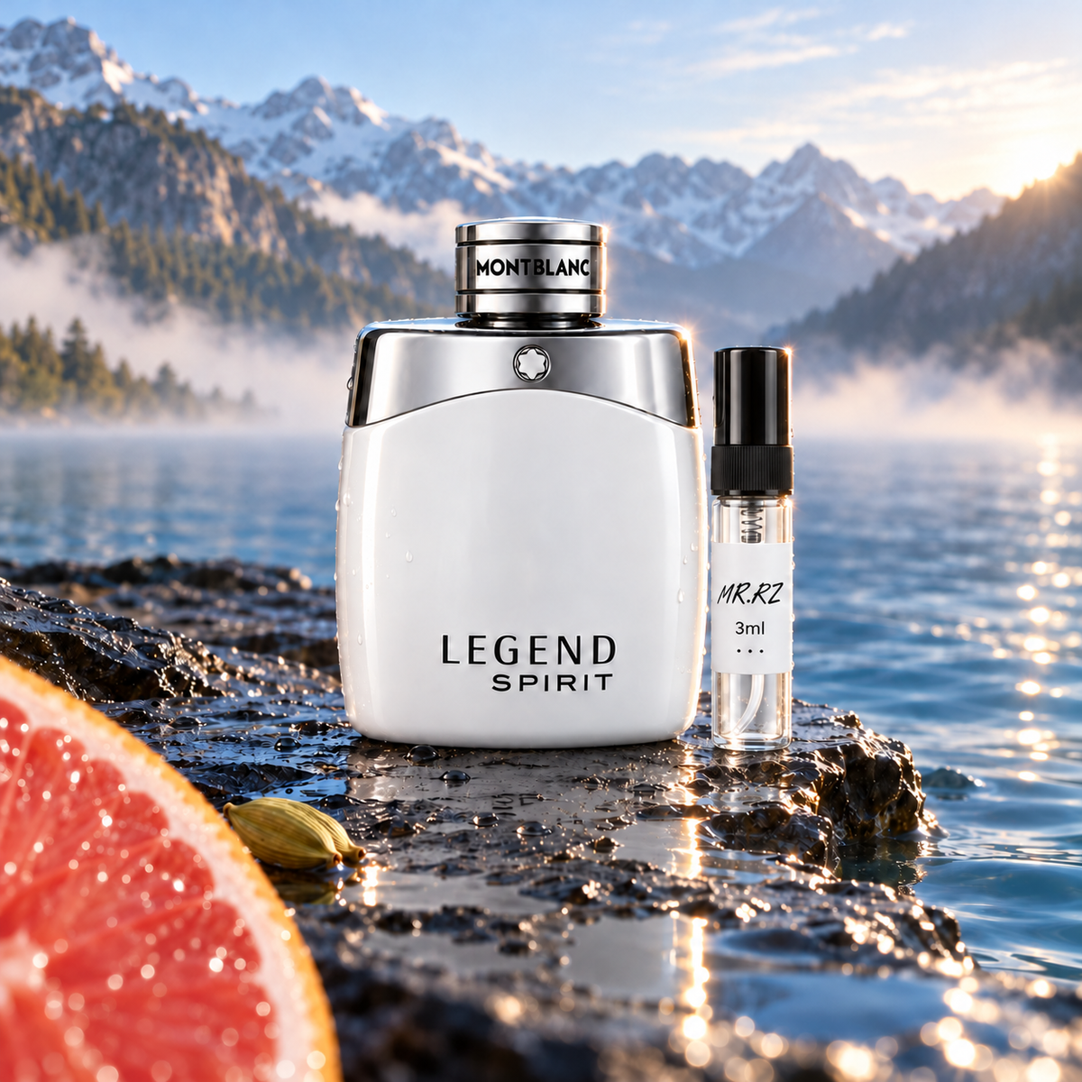 Montblanc Legend spirit – původní prostředí s lahvičkou vzorku MrRizz