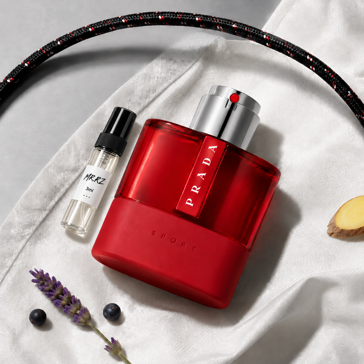 Prada Luna Rossa Sport – původní prostředí s lahvičkou vzorku MrRizz