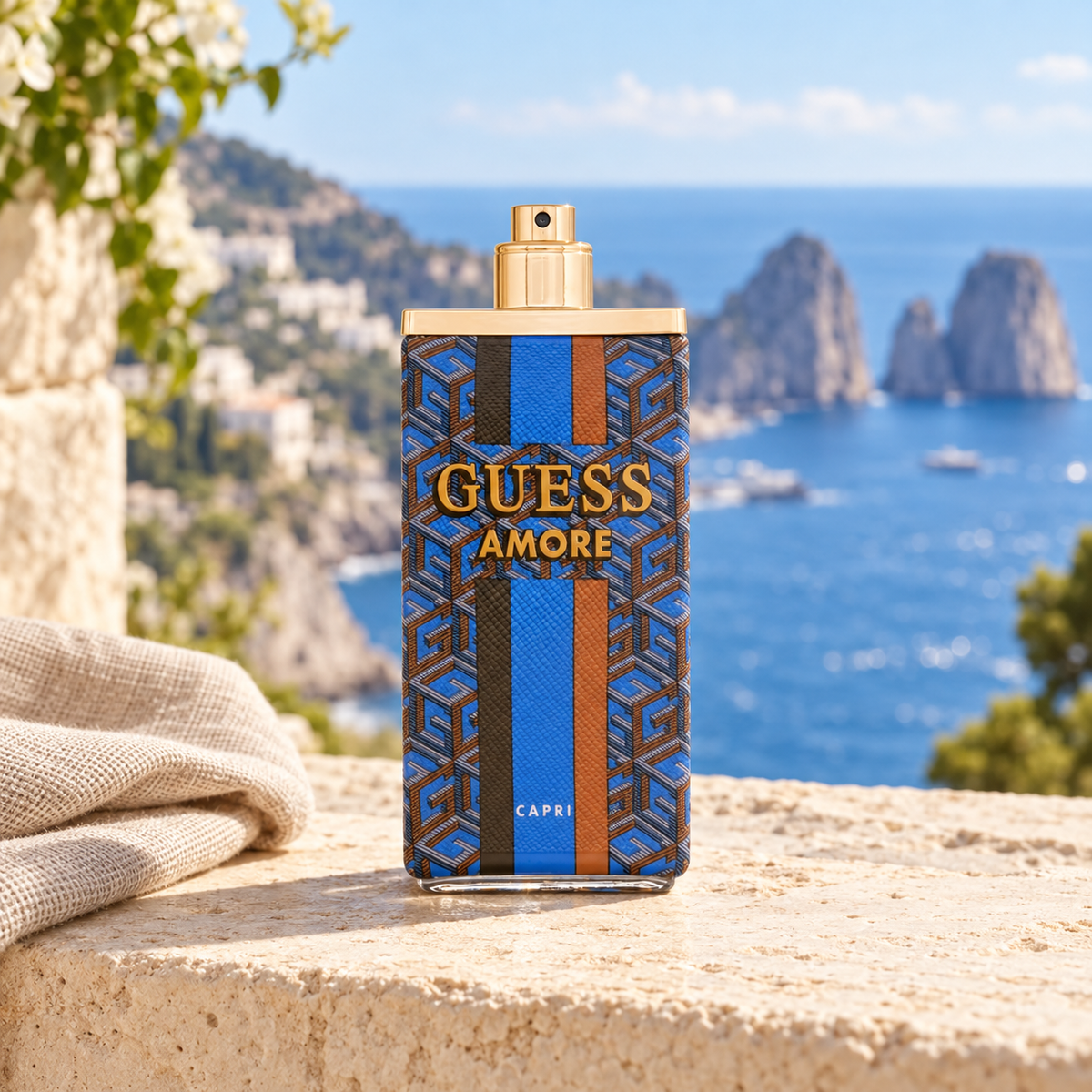 GUESS Amore Capri EDT 100 ml – produkt v prostředí