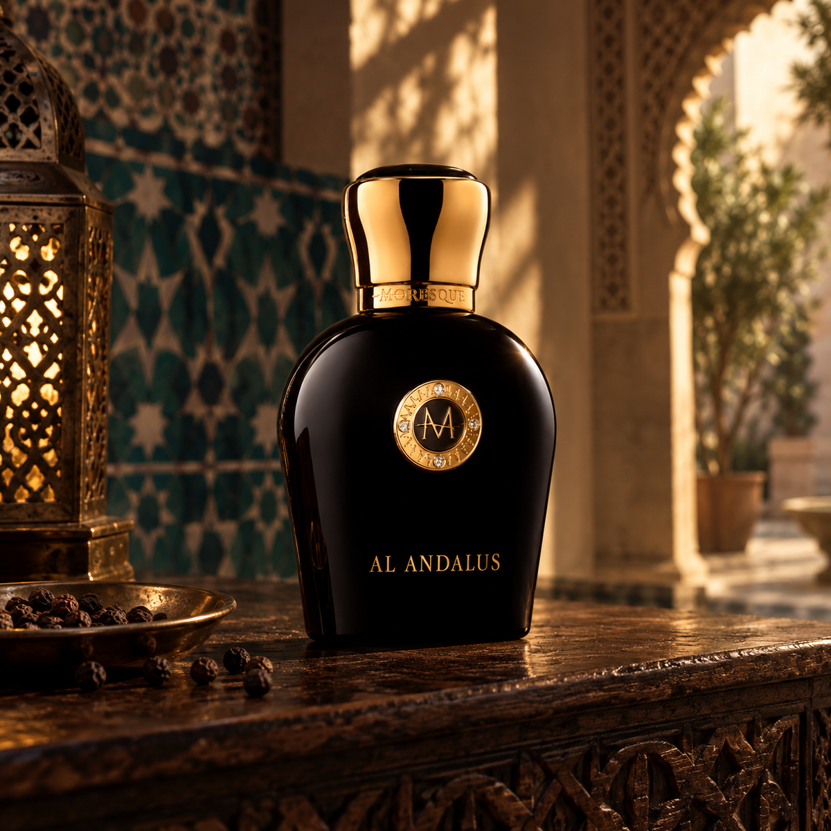 Moresque Black Collection Al Andalus EDP 50 ml – produkt v prostředí