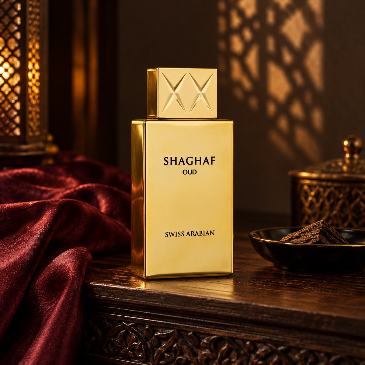 Swiss Arabian Shaghaf Oud EDP 75 ml – produkt v prostředí
