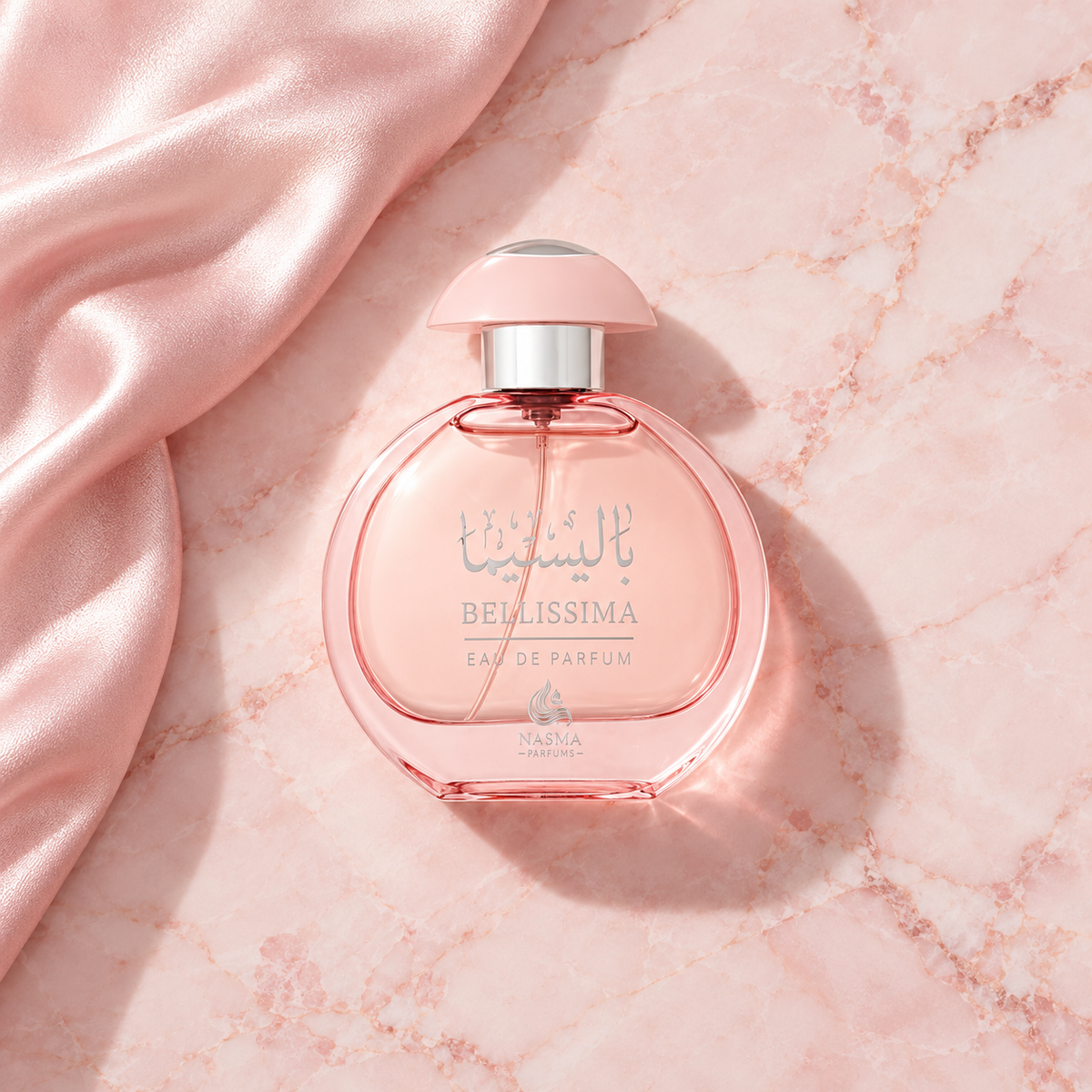 Nasma Bellissima 100 ml – parfém v prostředí, pohled shora s bočním stínem