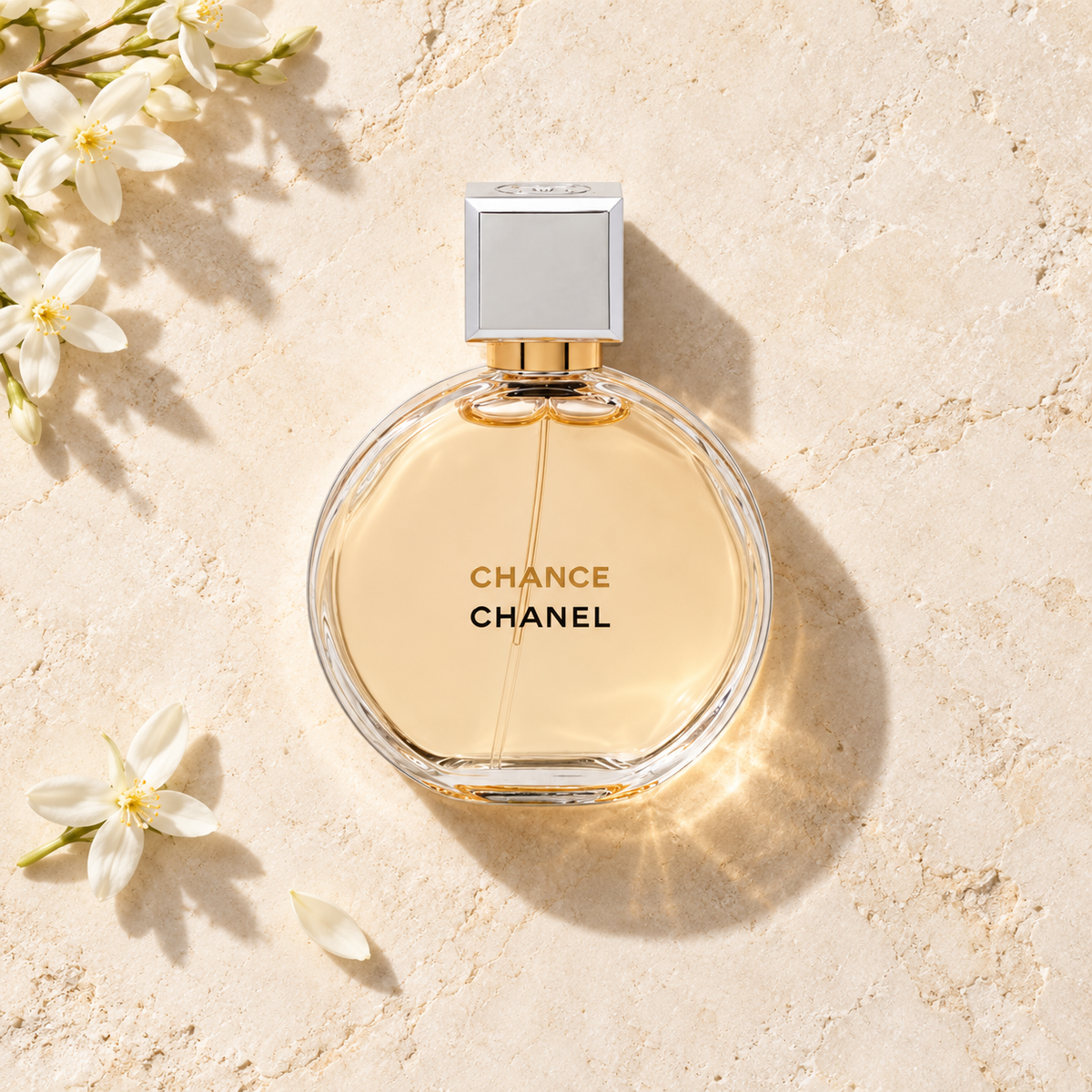 Chanel Chance EDP 35 ml – parfém v prostředí, pohled shora s bočním stínem