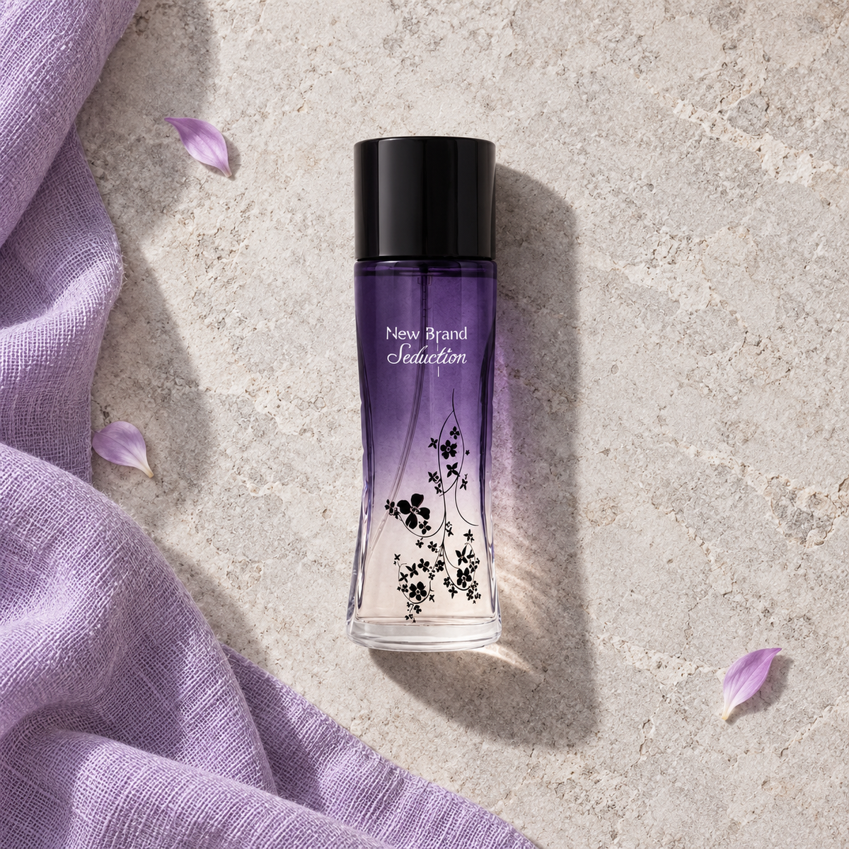 New Brand Parfums Seduction 100 ml – parfém v prostředí, pohled shora s bočním stínem