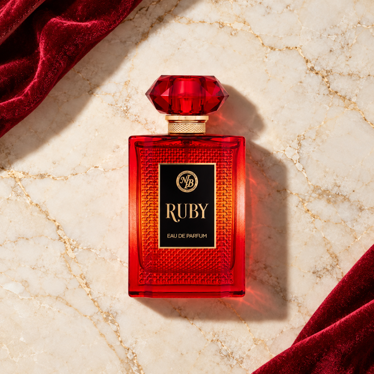 New Brand Parfums Intense Ruby 100 ml – parfém v prostředí, pohled shora s bočním stínem