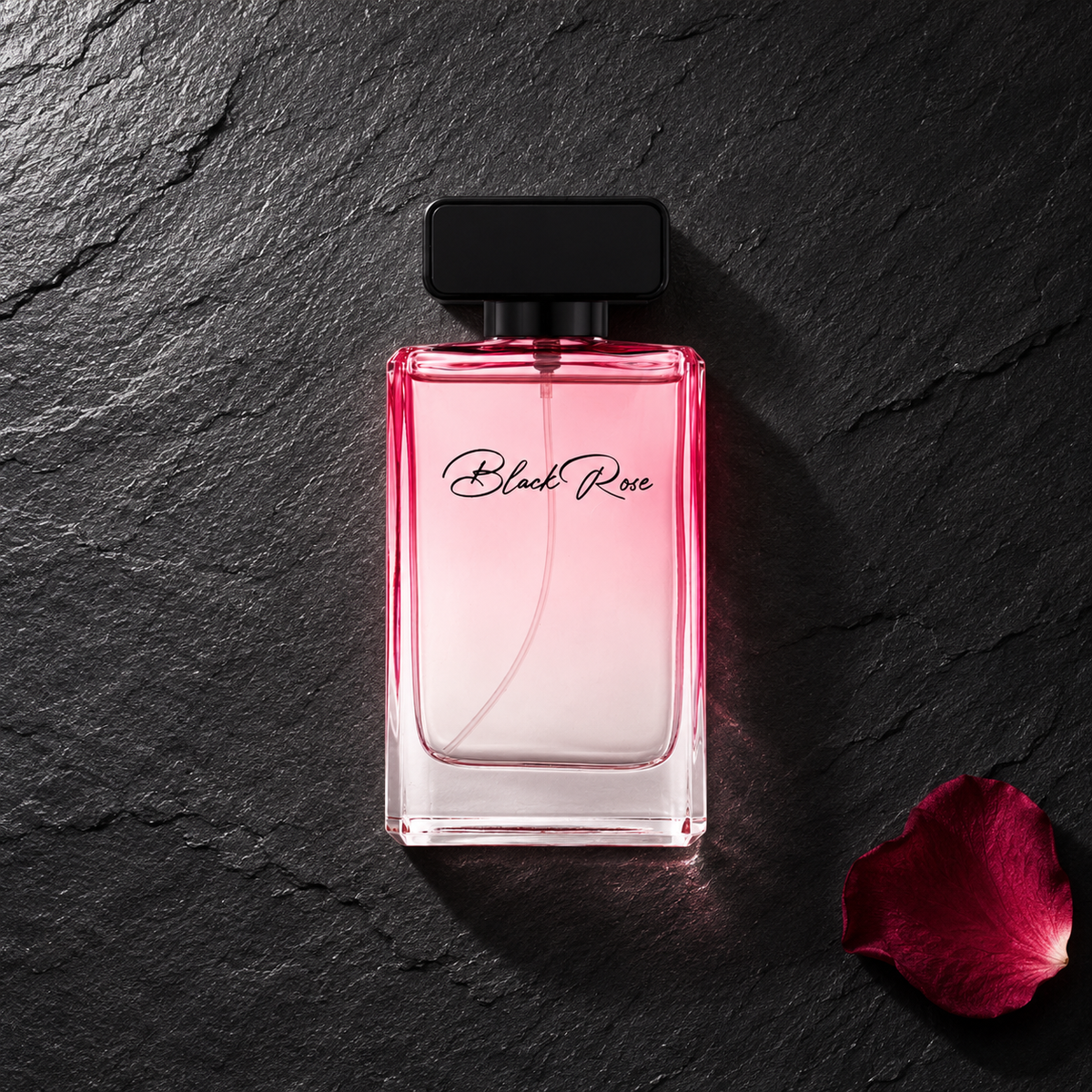New Brand Parfums Prestige Black Rose 100 ml – parfém v prostředí, pohled shora s bočním stínem