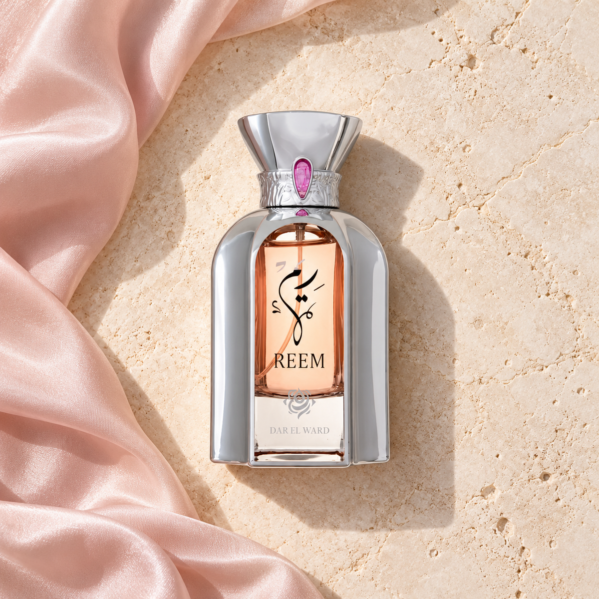 Dar El Ward Reem 100 ml – parfém v prostředí, pohled shora s bočním stínem