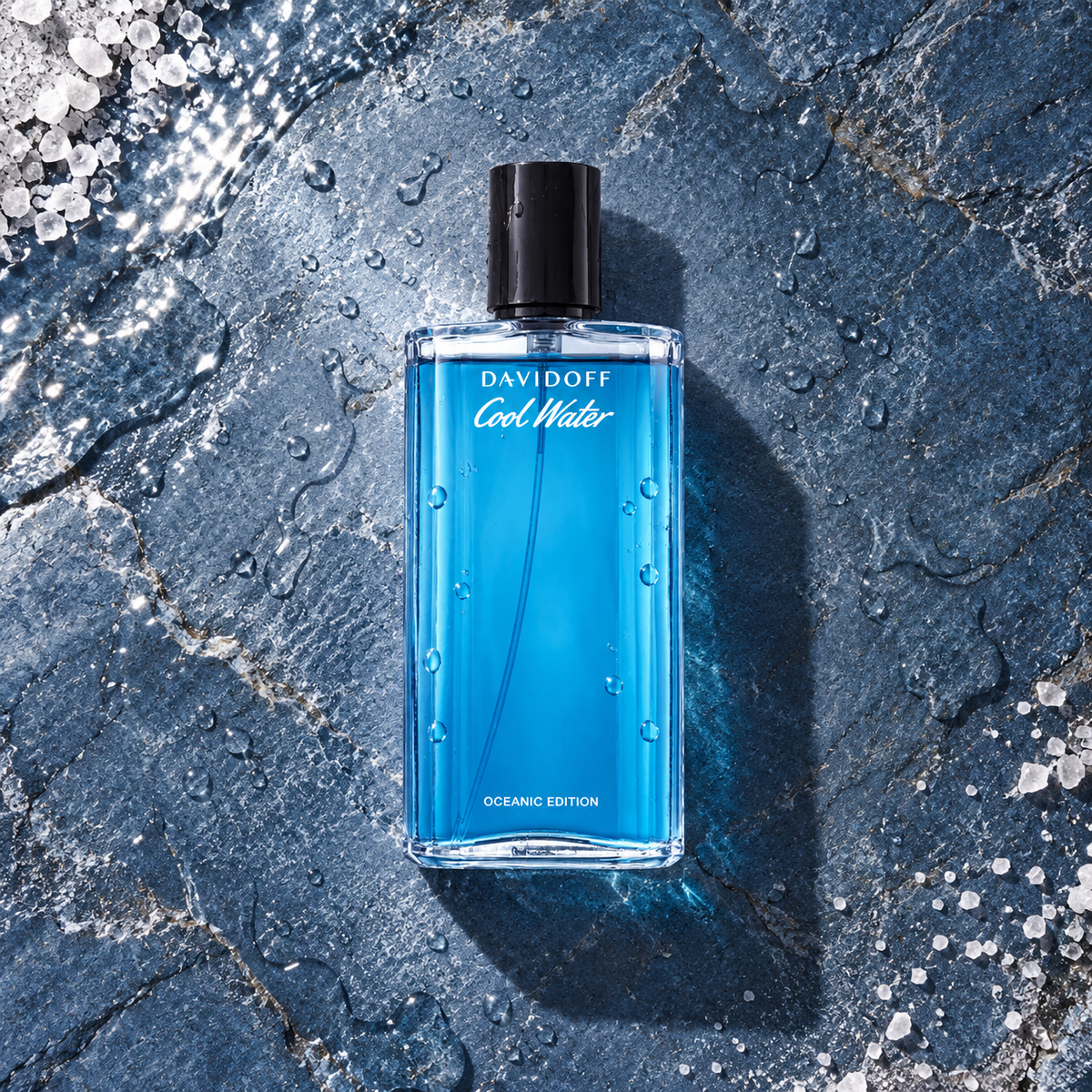Davidoff Cool Water Oceanic Edition 125 ml – parfém v prostředí, pohled shora s bočním stínem