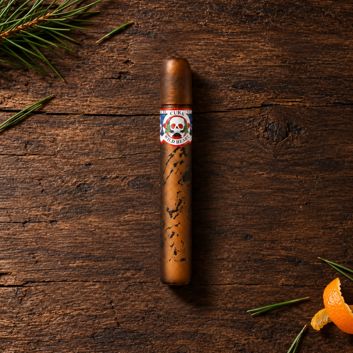 Cuba Wild Heart 5 ml – parfém v prostředí, pohled shora s bočním stínem