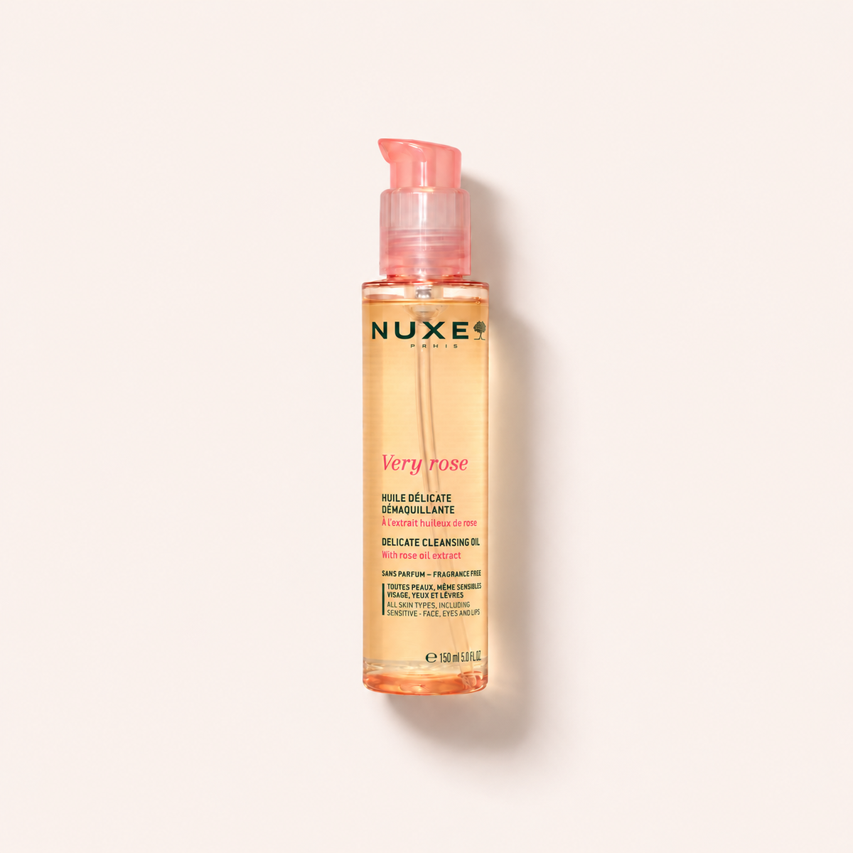 NUXE Very Rose Delicate Cleansing Oil 150 ml – titulní produktová fotografie – MrRizz