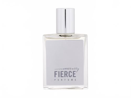 Flakon Abercrombie & Fitch Naturally Fierce EDP 30 ml na béžovém pozadí – MrRizz