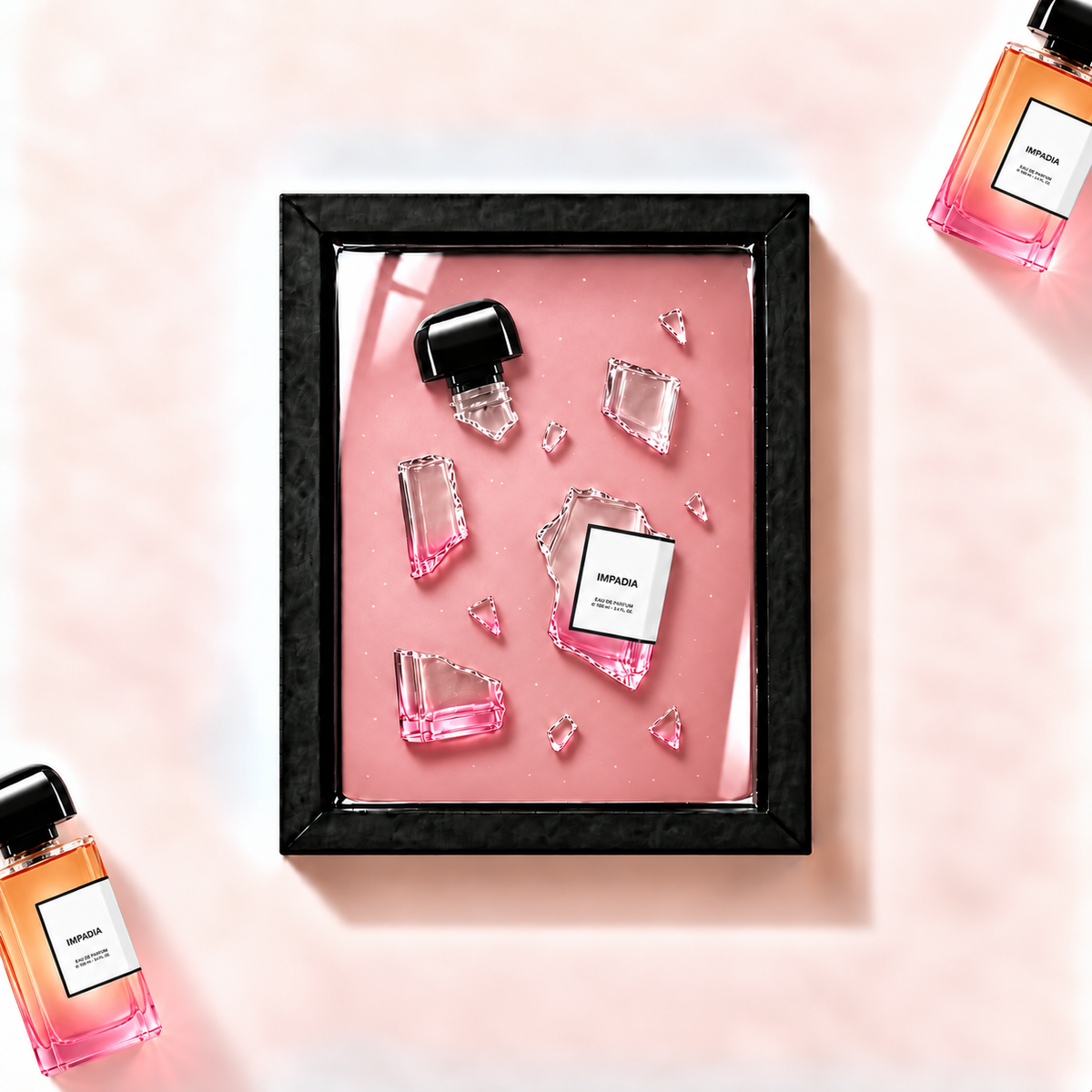 Parfemovy obraz Impadia BDK Parfums v cernem ramu - ilustracni fotografie