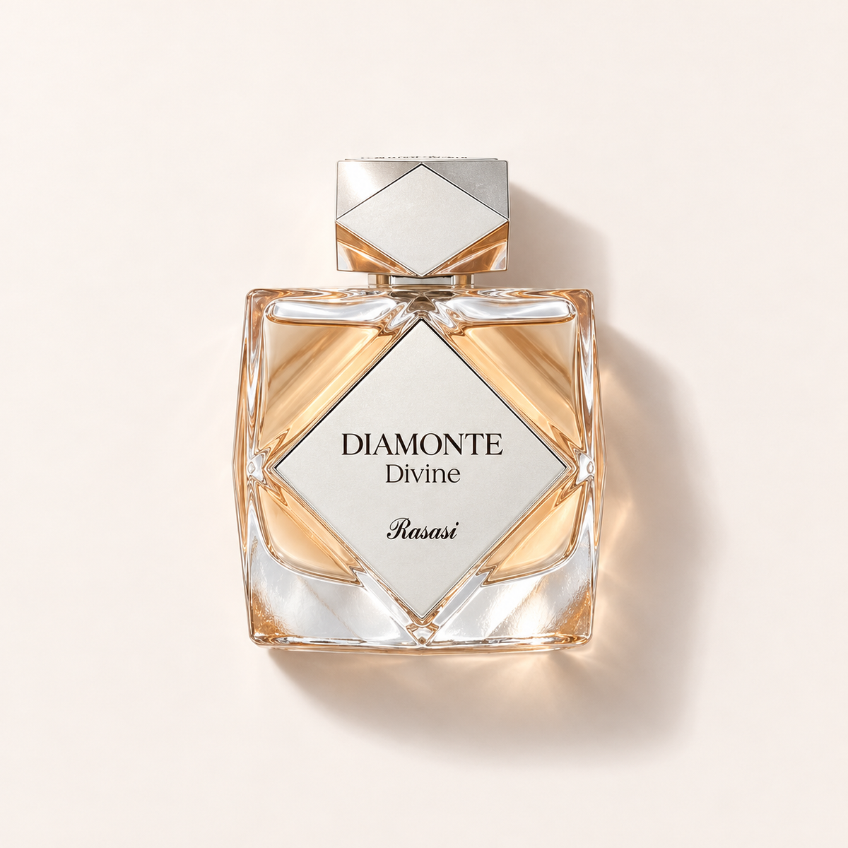 Flakon parfémované vody Rasasi Diamonte Divine 100 ml na světlém pozadí – MrRizz