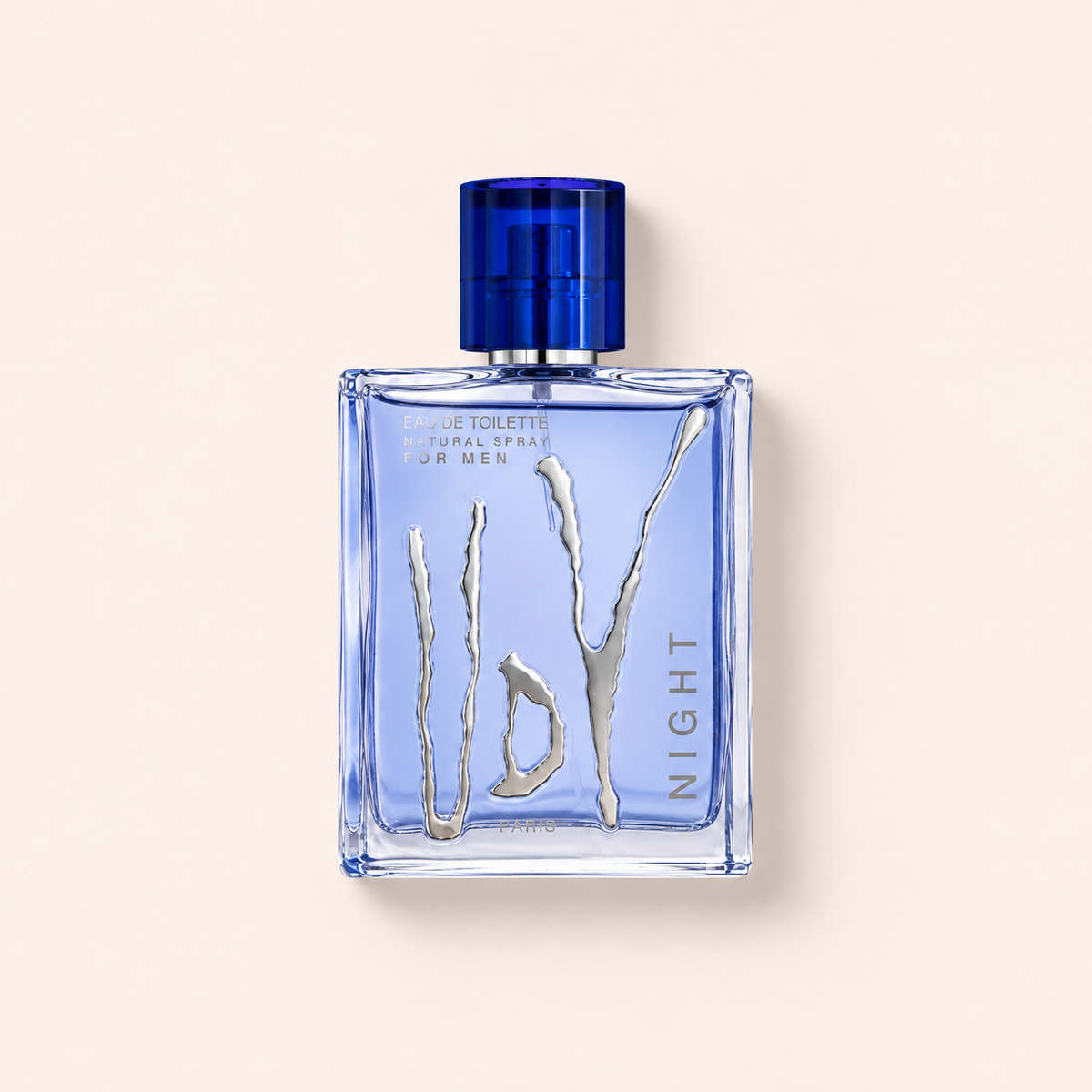 Flakon Ulric de Varens UDV Night EDT 100 ml na béžovém pozadí – MrRizz