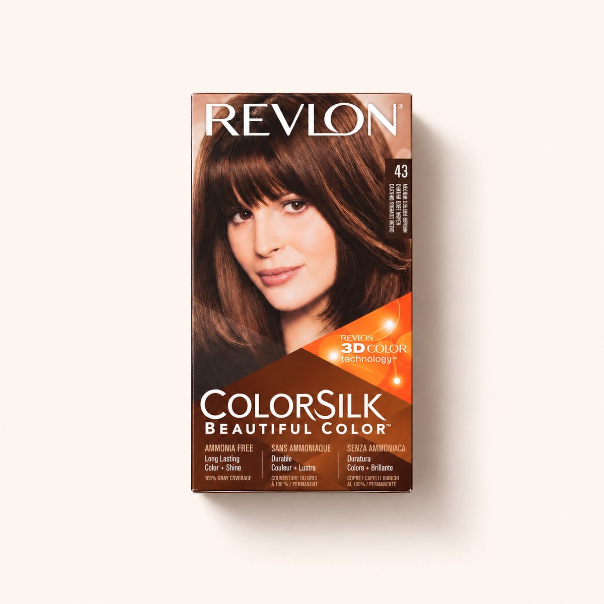 Revlon ColorSilk Beautiful Color 43 Medium Golden Brown, barva na vlasy 59,1 ml – MrRizz