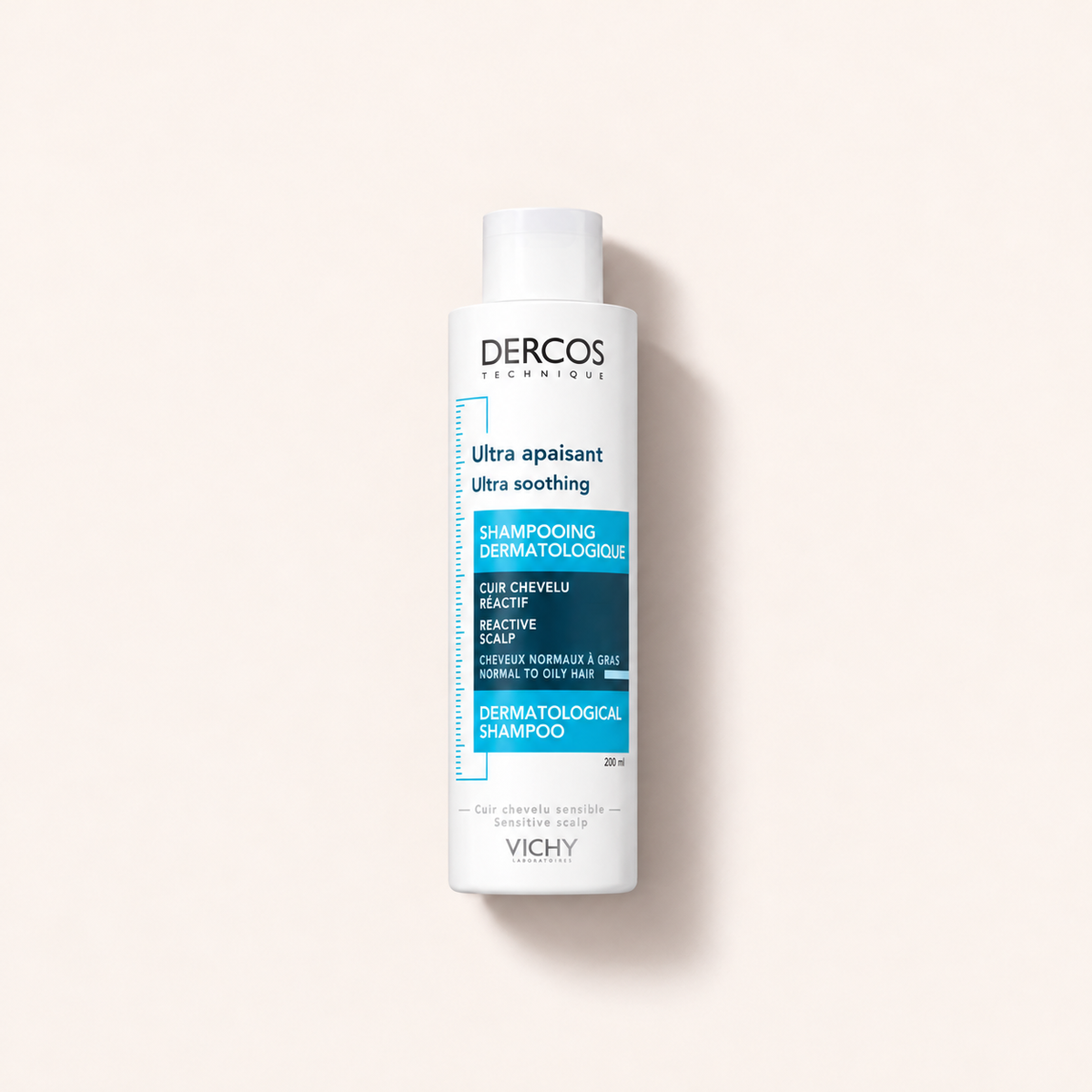 Vichy Dercos Ultra Soothing šampon pro normální až mastné vlasy 200 ml v bílé lahvičce – MrRizz