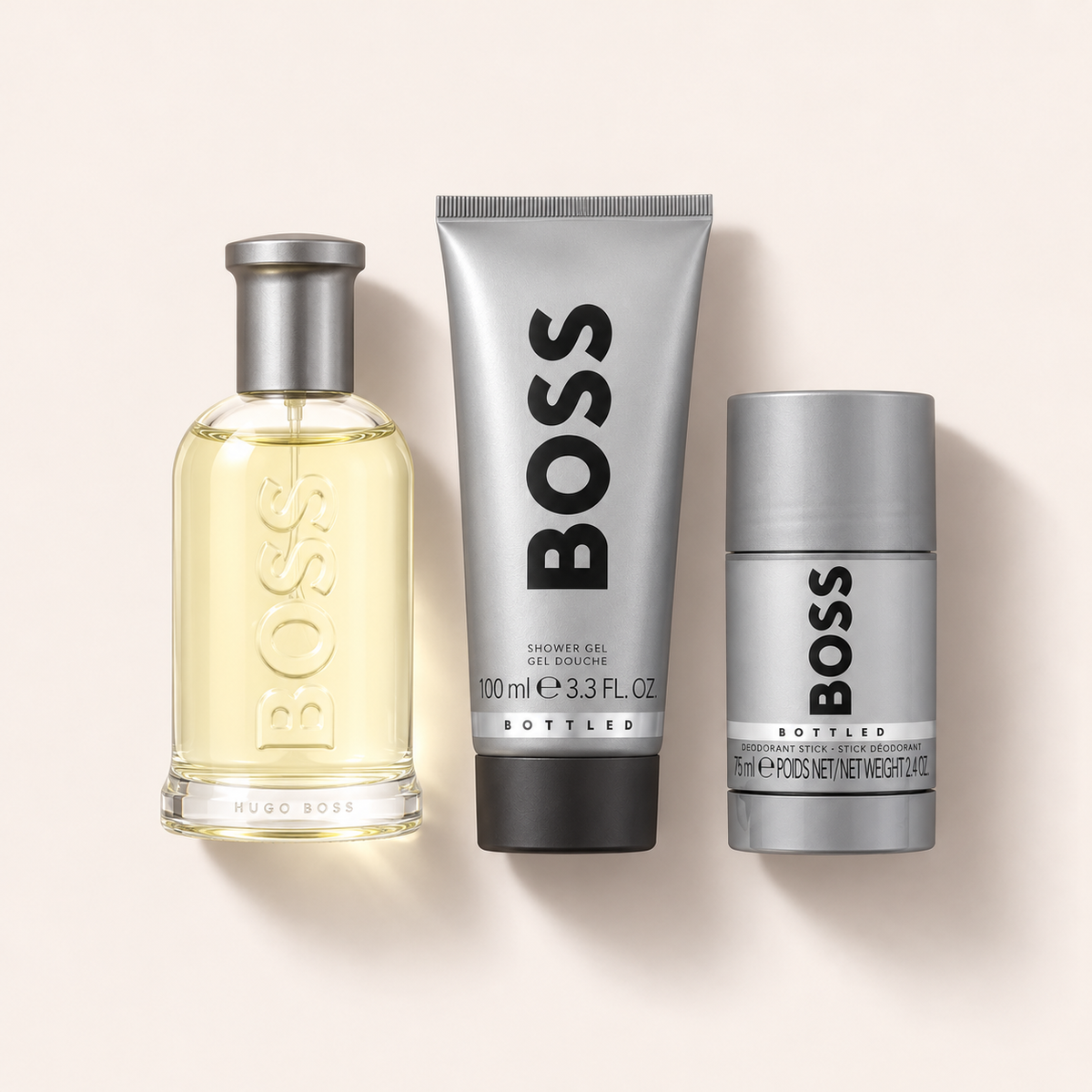 Hugo Boss Boss Bottled sada: EDT 100 ml, sprchový gel 100 ml a deodorant 75 ml – MrRizz