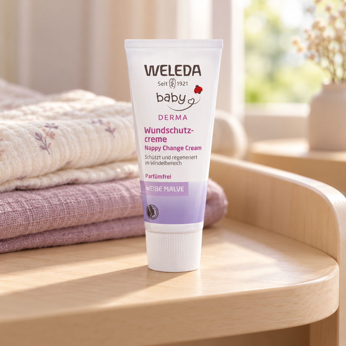 Weleda Baby Derma White Mallow Baby Cream 50 ml – atmosférická fotografie – MrRizz