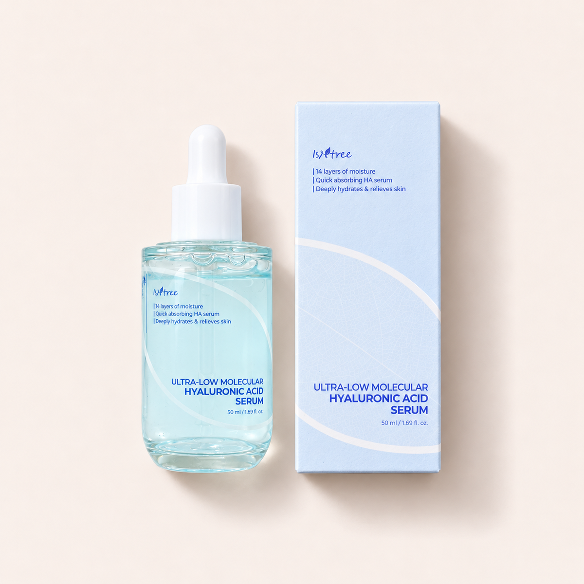 Isntree Ultra-Low Molecular Hyaluronic Acid Serum 50 ml – produkt s obalem – MrRizz