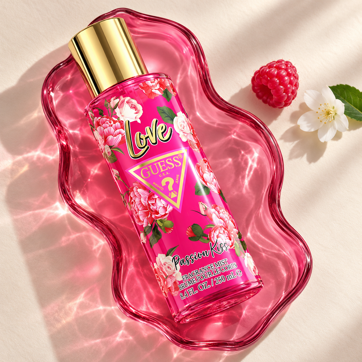 GUESS Love Passion Kiss tělový sprej 250 ml – atmosférická fotografie – MrRizz