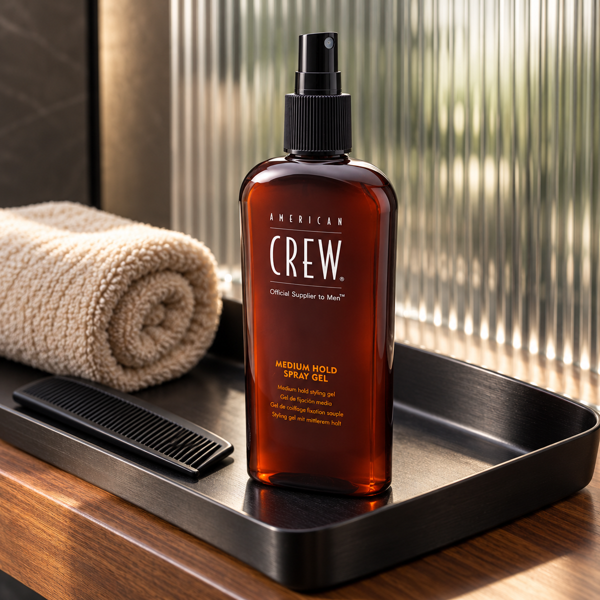 American Crew Classic Medium Hold Spray Gel 250 ml – atmosférická fotografie – MrRizz