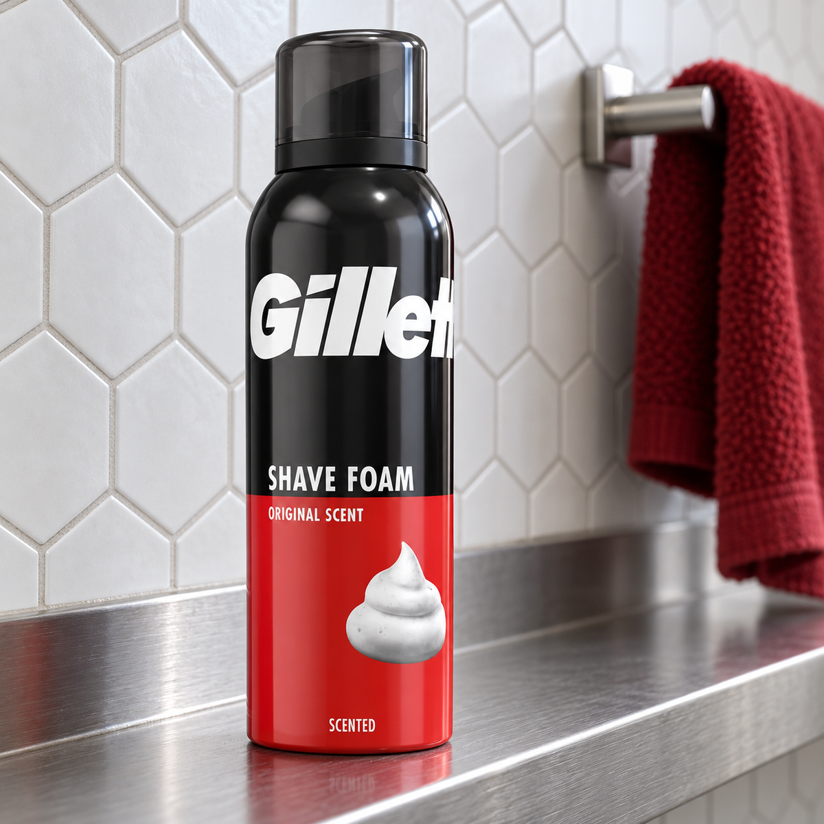 Gillette Shave Foam Original Scent pěna na holení 200 ml – atmosférická fotografie – MrRizz