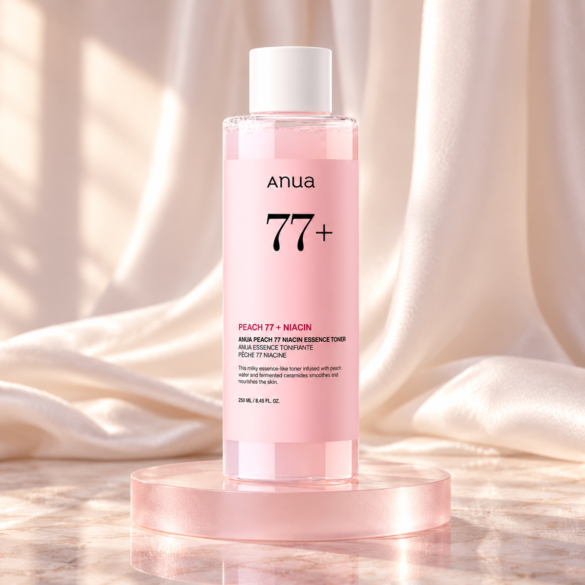 Anua Peach Niacin Essence Toner 250 ml v jemném růžovém světle – MrRizz