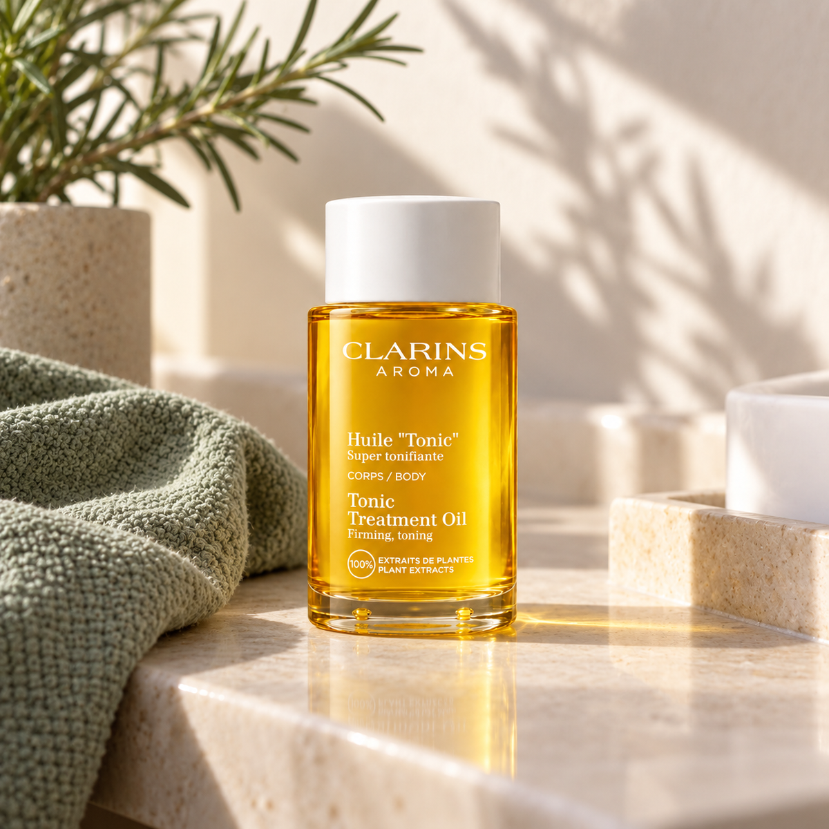 Clarins Aroma Tonic Treatment Oil 100 ml – atmosférická fotografie – MrRizz