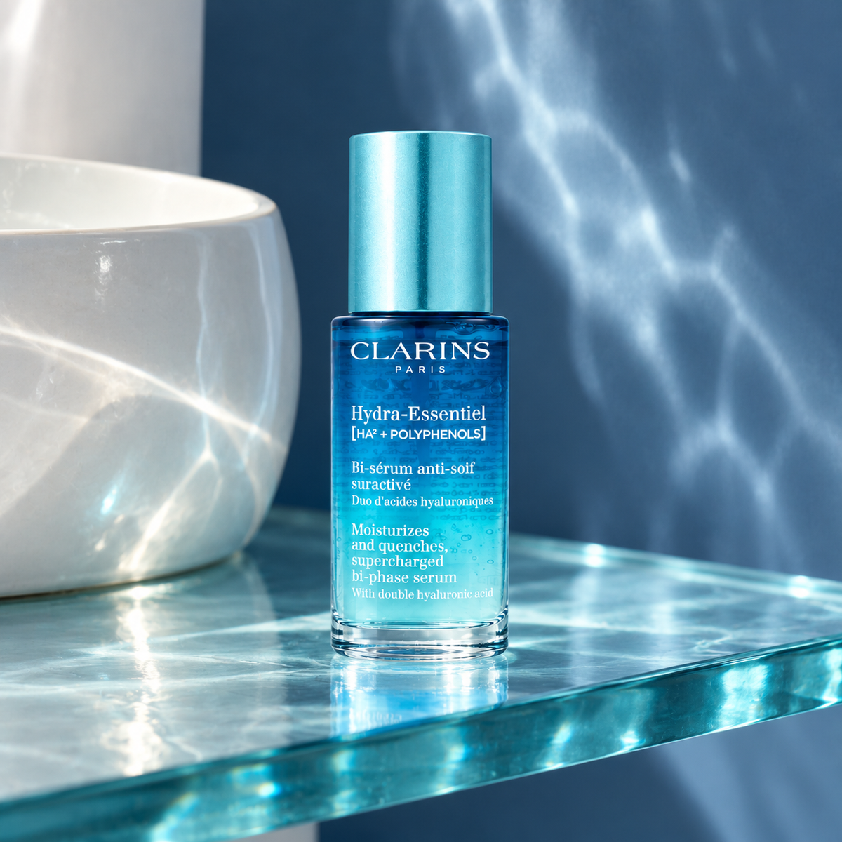 Clarins Hydra-Essentiel Bi-Phase Serum 30 ml – atmosférická fotografie – MrRizz