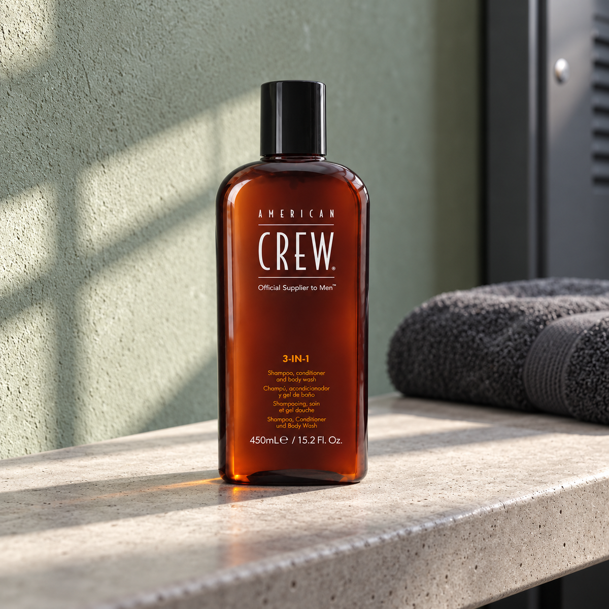 American Crew 3-IN-1 Šampon 450 ml – atmosférická fotografie – MrRizz
