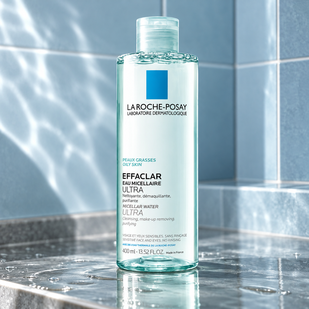 La Roche-Posay Effaclar Micellar Water Ultra Oily Skin 400 ml – atmosférická fotografie – MrRizz