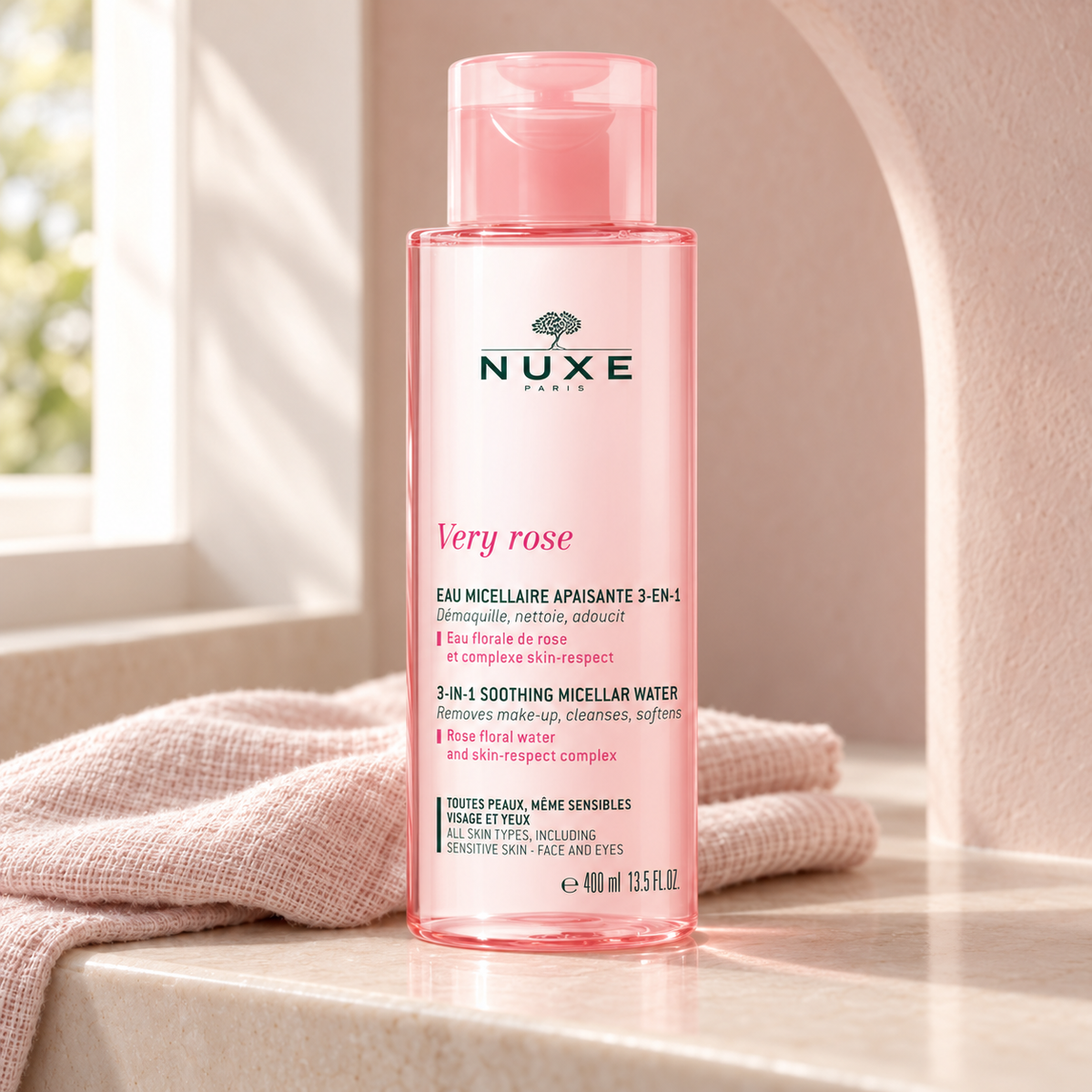NUXE Very Rose 3-In-1 Soothing 400 ml – atmosférická fotografie – MrRizz