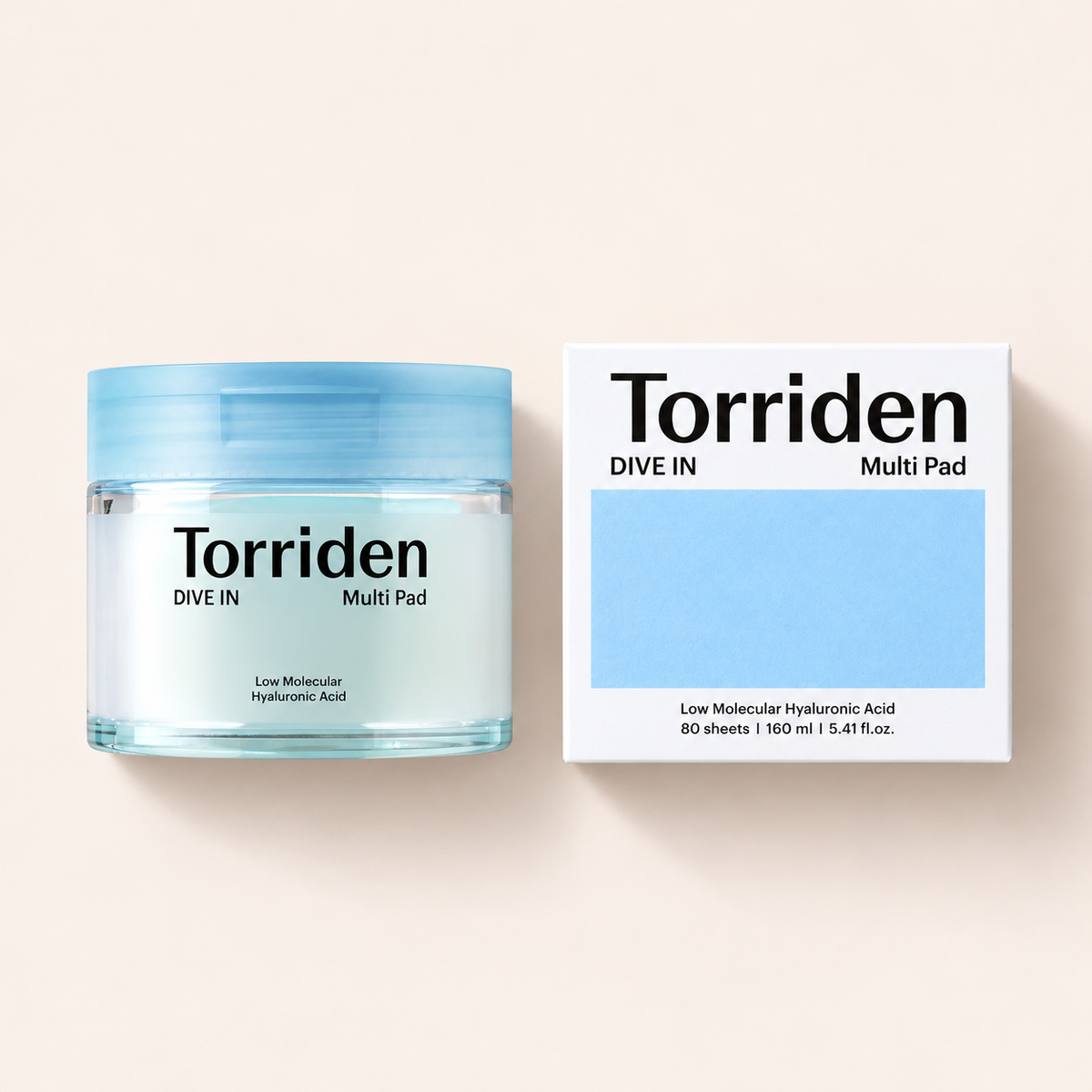Torriden Dive In Low Molecular Hyaluronic Acid Multi Pad 160 ml – produkt s obalem – MrRizz