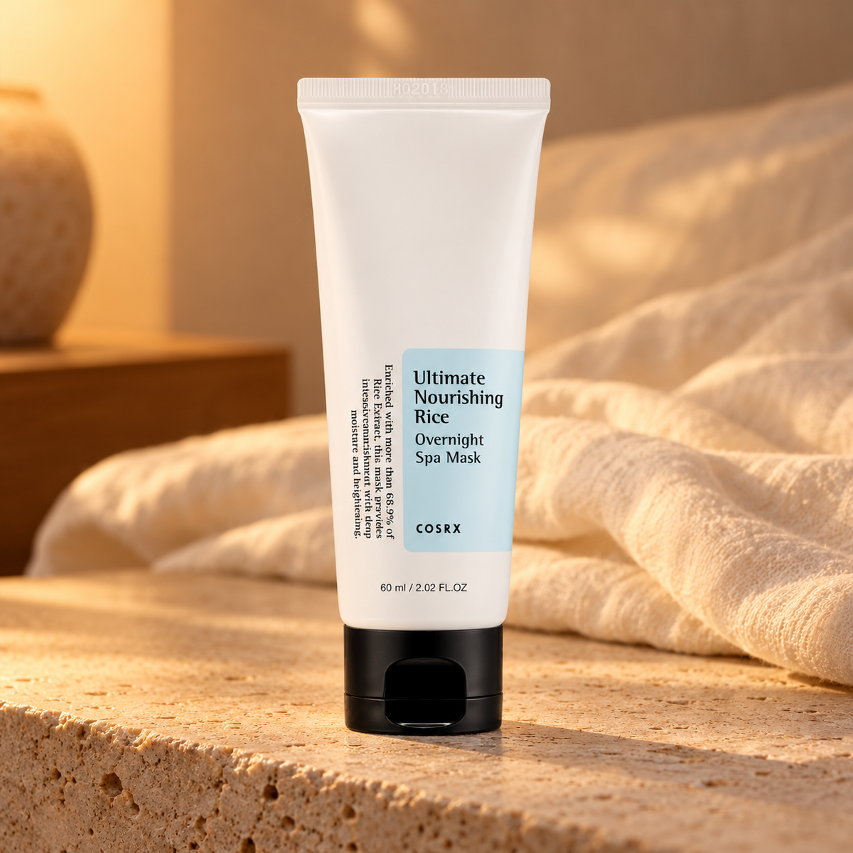 COSRX Ultimate Nourishing Rice Overnight Spa Mask 60 ml – atmosférická fotografie – MrRizz