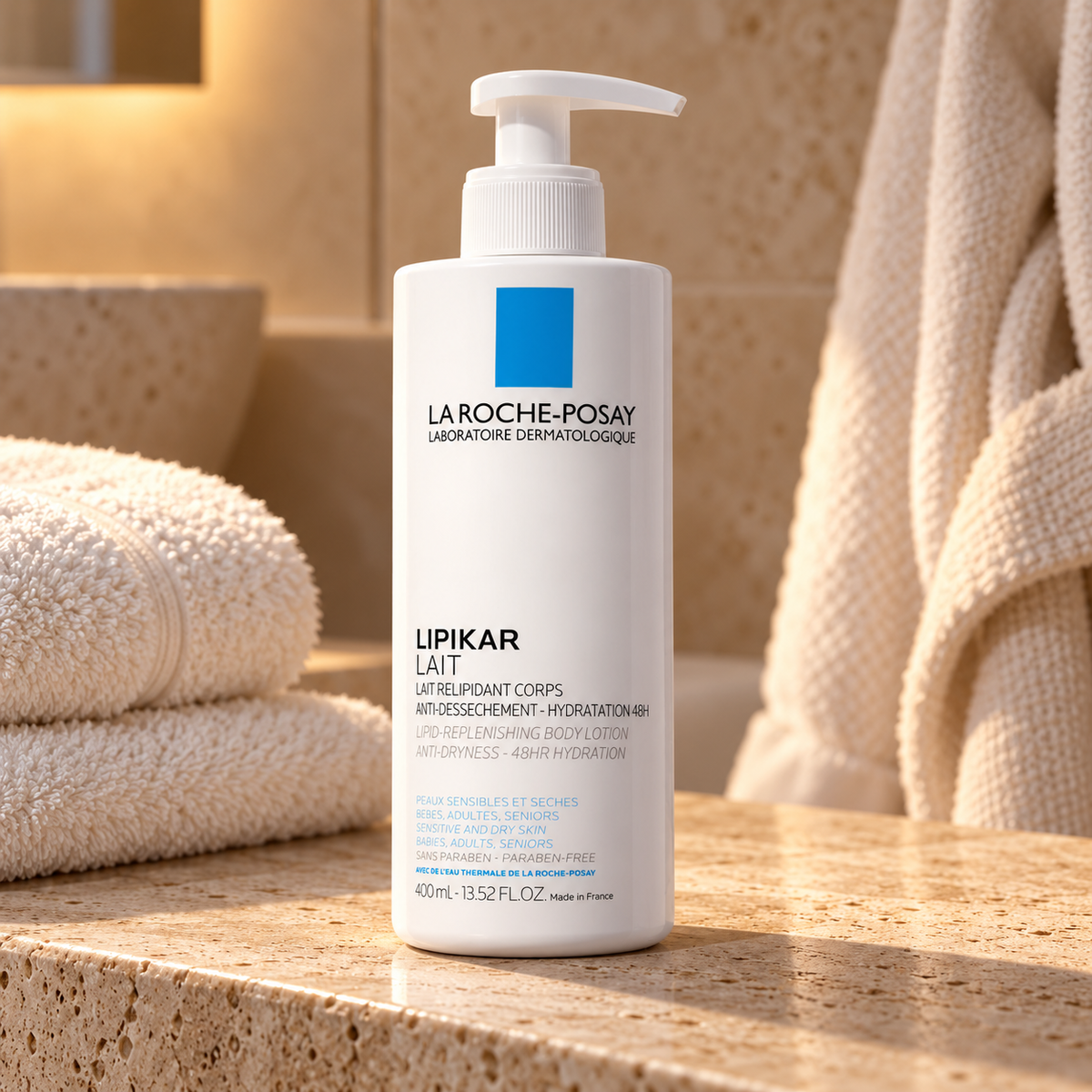 La Roche-Posay Lipikar Lait Anti-Dryness 400 ml – atmosférická fotografie – MrRizz