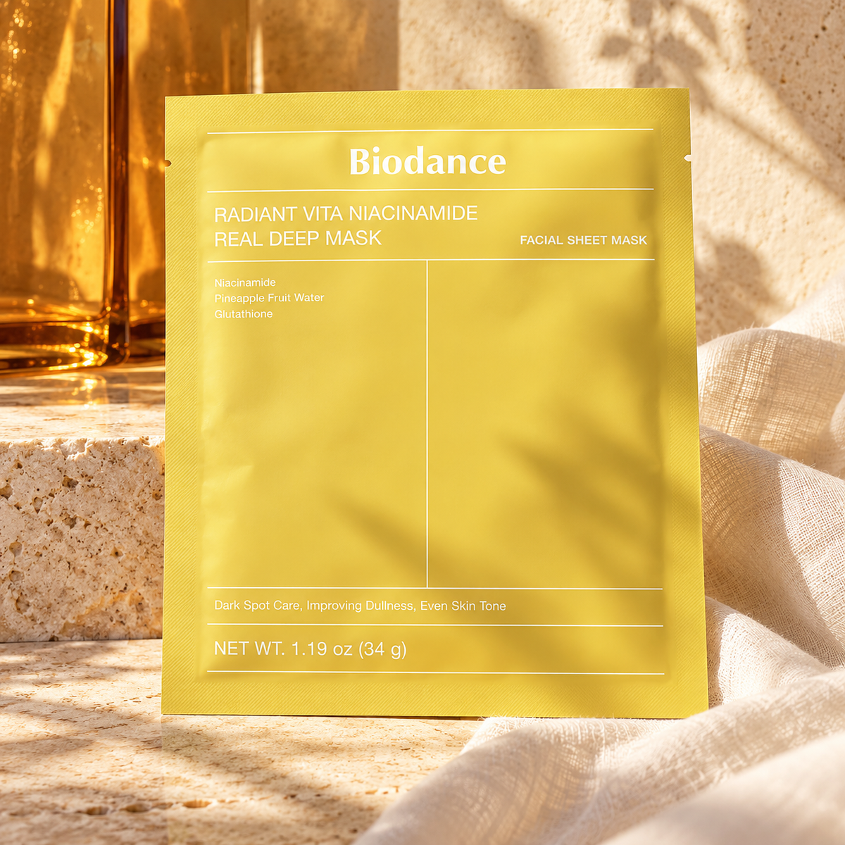 Biodance Radiant Vita Niacinamide Real Deep Mask 34 ml – atmosférická fotografie – MrRizz